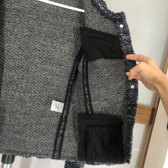 IRO PARIS Carene Wool Blend Blue Knit Blazer Jacket Sz 34 FRA - US 2 or XS - Picture 13 of 15